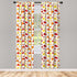 Ambesonne Leaf Curtains, Colorful Fall Autumn Leaves on White Background, 2 Panel Set, 28" x 63", Red Orange Yellow