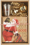 Mud Pie Christmas Holiday Bar Gift Set, Napkins 5" sq, Opener 3 1/2" x 2", Shot 2 1/2" oz