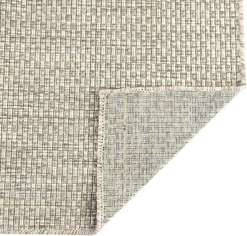 Unique Loom Collection Casual Transitional Solid Heathered Indoor/Outdoor Flatweave Area Rug (Light Gray/Ivory)
