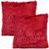YOUR SMILE Pack of 2 Christmas Decorative New Luxury Series Merino Style Faux Fur Throw Pillow Case 18" x 18" (Burgundy