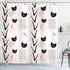 Ambesonne Modern Shower Curtain, Cat Faces Dotted Whiskers Kittens Theme, 69" W x 70" L, Dark Coral Black Peach