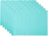 DII Basic Everyday Ribbed Tabletop Placemat Set, 100% Cotton, Aqua, 6 Piece, 13x19