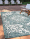 Unique Loom Outdoor Collection Area Rug 2' x 3' 1' Rectangle Teal/Ivory