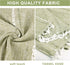 Ajerg 20x57inch Coffee Table Cloth, Sage Green Coffee Table for Living Room Tablecloth Cover with Pockets & Tassel