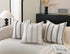 20x20 Set 2, Cethom Boho Throw Pillow Covers of Beige and Black Striped Decorative Pillow Cases for Couch Chair Bed