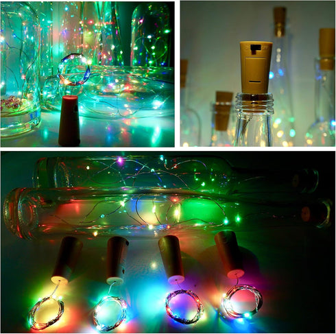 15Pack 10 40 Inches SmilingTown Wine Bottle Lights with Cork LED Battery Operated Silver Wire Liquor Fairy Mini String