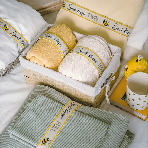 MADE IN THE USA - Sheet Keepers Closet Organization - Bed Sheet Organizer with Storage Bands for Linen