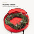 ZOBER Christmas Wreath Storage Container - 24 Inch Waterproof Box - Durable Handles, Dual Zippers & Card Slot - 2 Pk