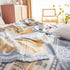 MEJU Summer 100% 2 80 90 Elephant Check Geometric Muslin Lightweight Blanket for Bed Sofa Couch, Combed Cotton Layer