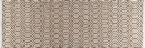 The Beer Valley Hand Woven Geometric Runner Rug 2'x6', Beige Non-Slip Long Carpet for Hallway