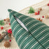 18x18, Set 2, Kevin Textile Dark Green and Beige Farmhouse Striped Patchwork Linen Decorative Throw Pillows Covers