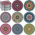 Patelai 8 Pcs Boho Ceramic Coasters Set with Holder 4 Inch Mandala