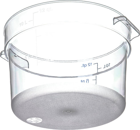 Carlisle FoodService Products Storplus Round Food Storage Container, 12 Quart, Clear, Stackable Design