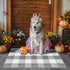 Buffalo Plaid Outdoor Rug, 2x3 Cotton Woven Rug, Grey and White Checkered, Washable