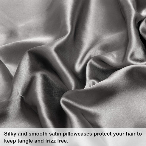 NTBAY Satin Body Pillowcase - Luxurious Silky Pillow Case with Envelope Closure, 20x54 Inches, Grey