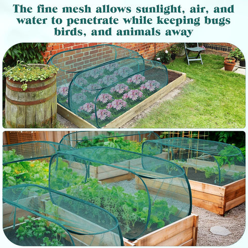 Threehoney 4 39" 18" 16" Pcs x x Pop up Garden Mesh Plant Cover Outdoor Plant Protector Garden Row Raised Bed Cover