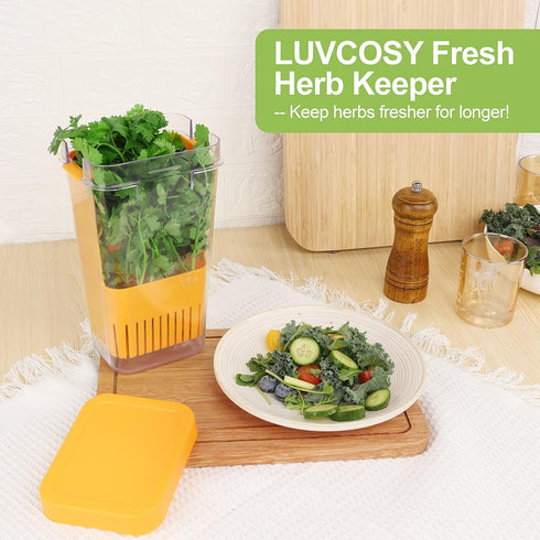 3 Pack 3 LUVCOSY Herb Keeper, BPA-Free Plastic Herb Saver with an Inner Basket for Cilantro, Mint, Parsley