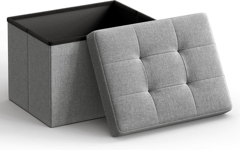 SONGMICS Mazie Collection - Small Folding Storage Ottoman, Foot Rest Stool, 12.2