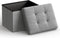 SONGMICS Mazie Collection - Small Folding Storage Ottoman, Foot Rest Stool, 12.2