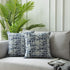 Jacquard Decorative Throw Pillow Covers for Couch, Set of 2, 18x18 Inches, Navy Blue