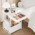 Olldide 3-Tier Bedside Table with Storage, Modern Square Nightstand with Fabric Storage