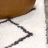 JONATHAN Y MOH410A-3 Cami Moroccan Style Diamond Shag Indoor Area Rug, White/Gray, 3 X 5