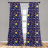 Lunarable Space Curtains, Astronomy Themed Window Treatments, 2 Panel Set for Living Room, Purple Blue