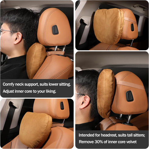 2pcs Adjustable,11.8x7.5,Inner Car Neck Pillow for headrests,Support Drive Seats Head Cushion Pillows,Superfiber