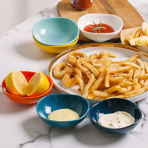 BTaT Dipping Bowls, Set of 6 Colorful 5 oz Ceramic Bowls for Dipping, Sauce Bowls, Condiment Dishes