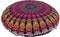 32" Purple Mandala Floor Pillow Cushion, Hippie Decorative Bohemian Ottoman Poufs, Pom Pom Pillow Cases, Boho Indian