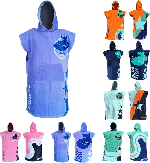 TEAM MAGNUS Hooded Beach Towel for Kids up to 5'6" - surf
