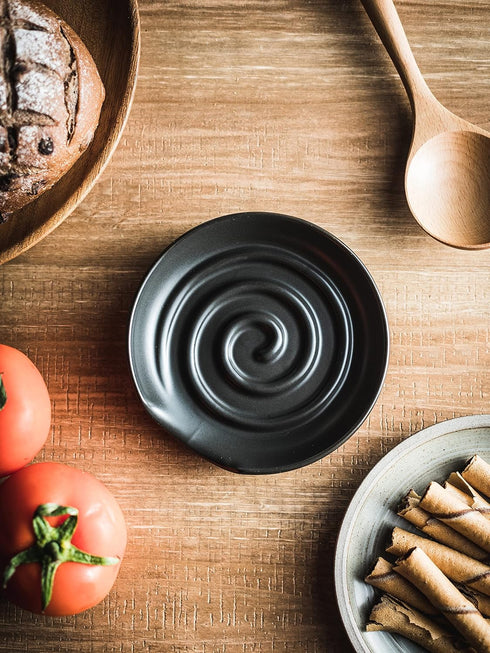 Large Spoon Rest, Kitchen Counter Holder for Cooking, Perfect for Farmhouse Decor, Housewarming Gift Set, Black