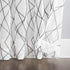 No. 918 Fraction 2-pack Mid-Century Modern Geometric Embroidery Semi-Sheer Curtain Panel Pair, 50" x 84", Black