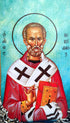 Wooden Greek Orthodox Icon of Saint Nikolaos Nicolas / OP10