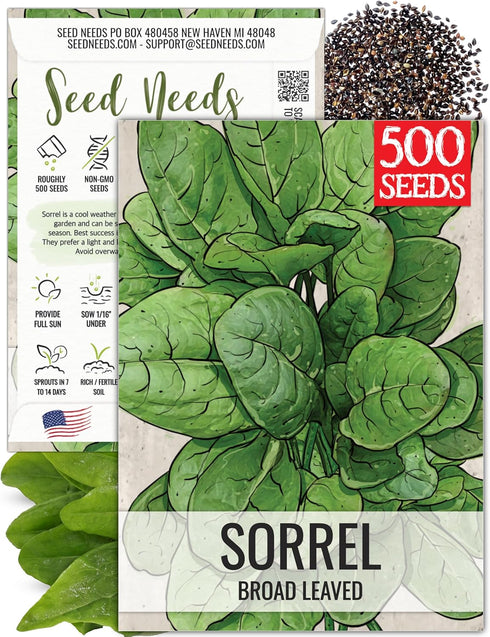 Seed Needs Large Leaf Sorrel Seeds for Planting - Heirloom Non-GMO &