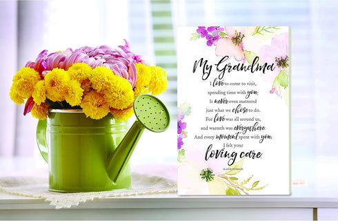 DEXSA My Grandma Wood Plaque with Inspiring Quotes, 6"x9", Elegant Vertical Frame, Christian Family Decor
