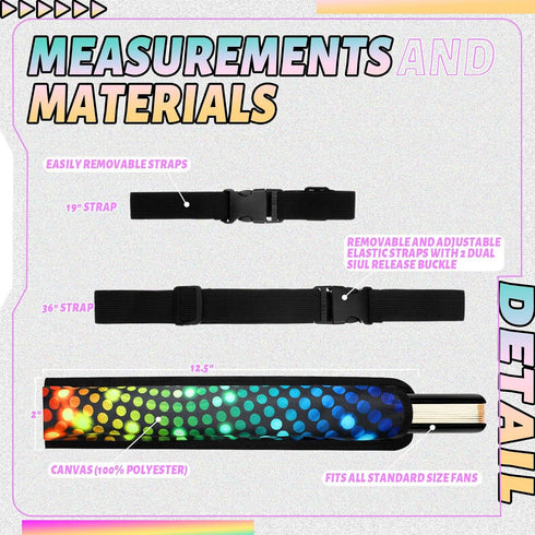 Summer Rave Fan Holster, Folding Hand Fan Pouch with Waist Belt for Thigh Party