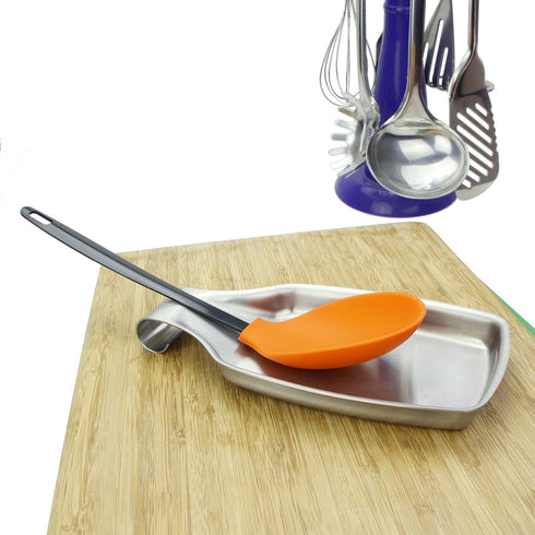 MSY BIGSUNNY Stainless Steel 304 Spoon Rests for Kitchen - Oversized, Long Lasting Brushed