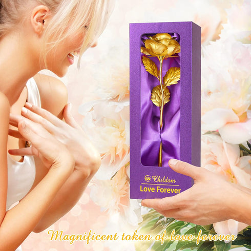 Childom Gold Rose Birthday Gifts for Women - Christmas Present for Mom, Wife, Grandma, Daughter, Women
