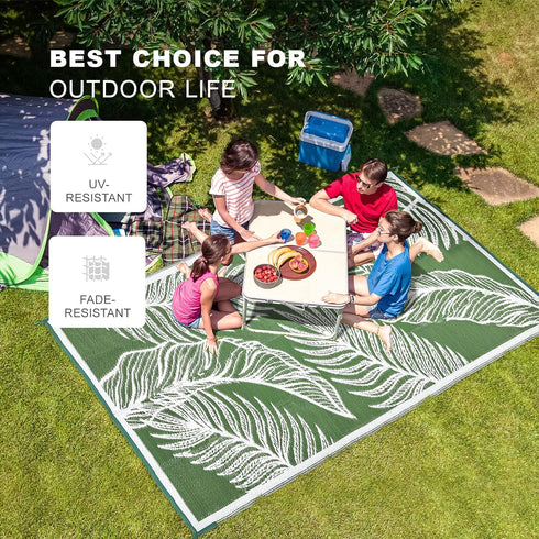wikiwiki Outdoor Rug, 5x8ft, Waterproof Reversible Mat for Indoor Outdoor, Small Area Plastic Straw Rug