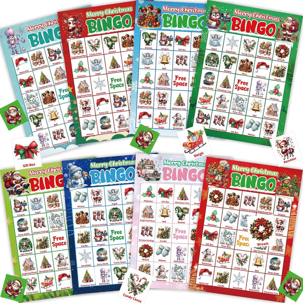 ceiba tree Christmas Bingo Game Cards for Adults Kids Family Large Group