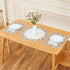 14x20 Set 2, (Set 2, White Linen Placemats of Neutral Earth Tones Beige Lace Coffee Table Topper Dresser Scarf Place