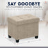 600 LB, 12 16 12, Ornavo Home Storage Ottoman Small Rectangle Ottoman with Legs, Foot Rest Stool Seat, Load up