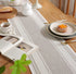 13 72 Inch Caflife Boho Table Runner Natural Stripe for Modern Farmhouse Coffee Table Decor, Rustic Woven Runner