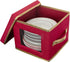 Simplify Holiday Salad Plate Dinnerware Storage Box, 9.45 Inch, Christmas China with 12 Felt Dividers for Tableware
