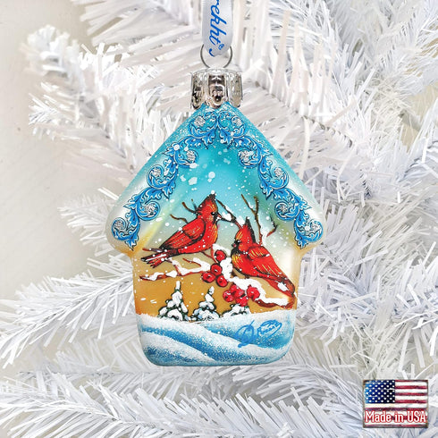 Cardinal House Glass Ornament - Keepsake Glass Wildlife Decor - 739421 by G.DeBrekht