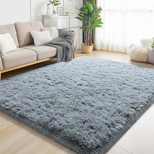 AAFKK 5x7 Area Rugs for Living Room, Grey Fluffy Shaggy Rug Soft Carpets,