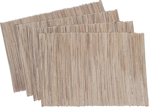 Saro Lifestyle Melaya Collection Shimmering Woven Nubby Placemat (Set of 4), 14"x20", Natural Color