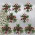 Pinecone Berry Pine Twig Christmas Ornaments, Set of 8, Glittered Snowflakes and Bells with Pine Cones and Red Berries