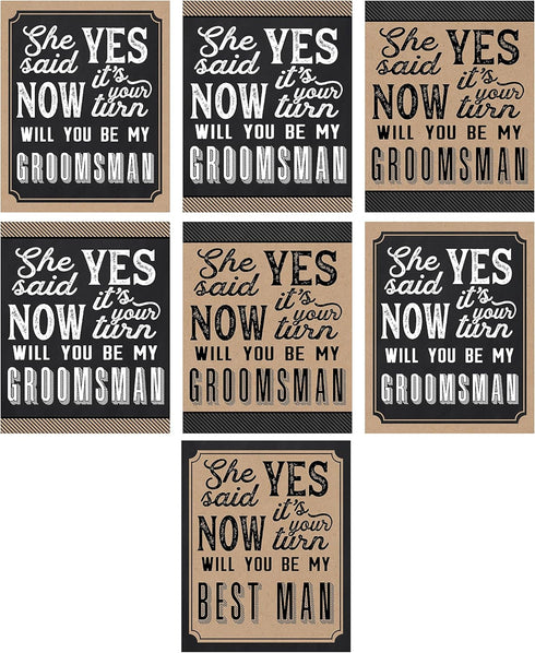 Hadley Designs 6 Will You Be My Groomsman + 1 BONUS Best Man Proposal Stickers or Labels Set for Groomsmen Party Favors